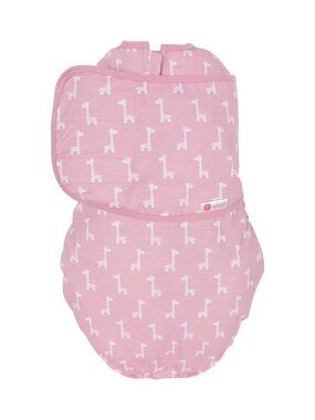 Embé Swaddle 2-Way Starter Baby Swaddle 6-14 lbs 0-3 Months Pink Giraffe Infant